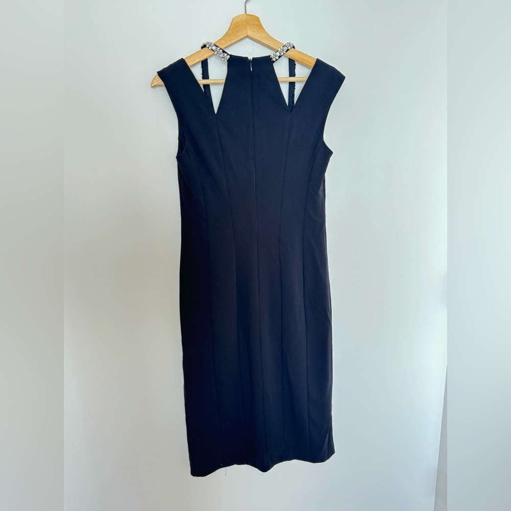 Aqua Women's Embellished Neck Sheath Dress Black Size 6 - Picture 6 of 9